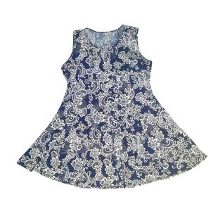 Perception Women Blue and White Paisley Dress